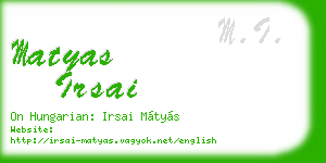 matyas irsai business card