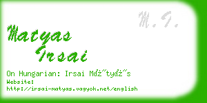 matyas irsai business card